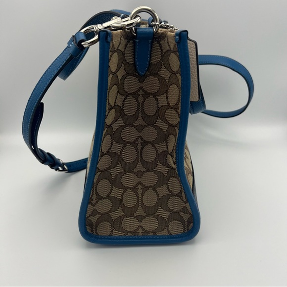 Coach Signature Canvas and Leather Tote - Blue and Brown - Picture 3 of 9